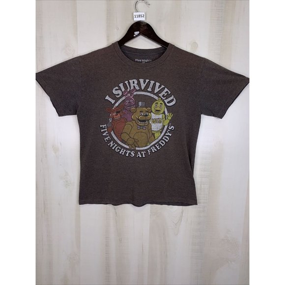 Five Nights At Freddy’s Distressed Graphic Brown T Shirt Boys Large 10/12-11852 - Picture 1 of 11
